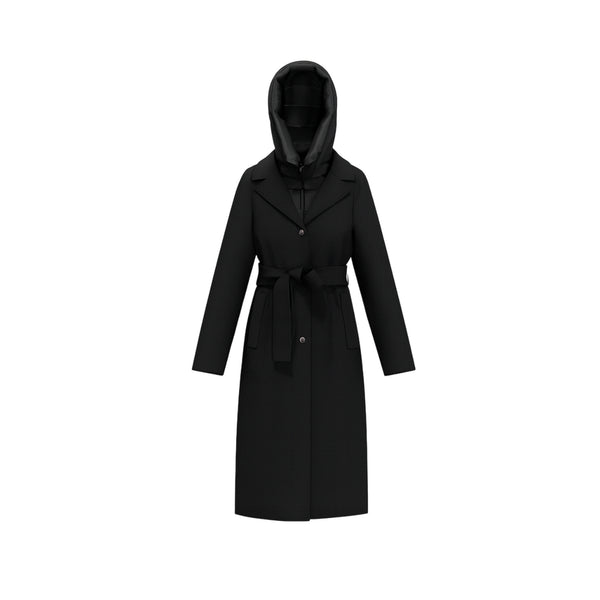 Cappotto Desiderio in Panno Soft con Cappuccio Rimovibile